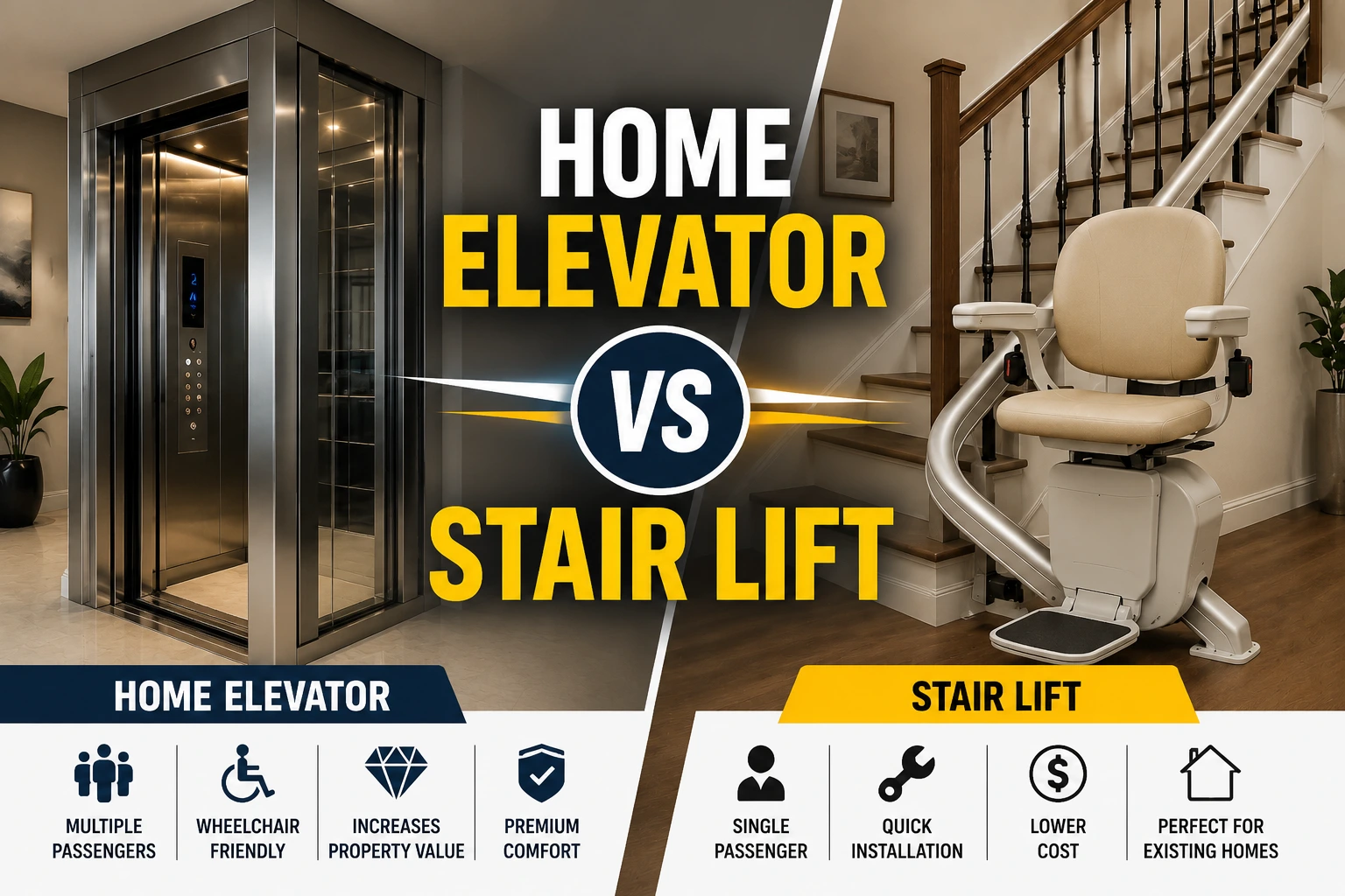 Home Elevator vs Stair Lift